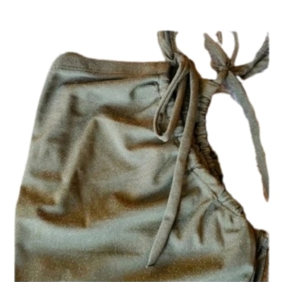 SAVAGE X FENTY Olive Green Metallic Stretch Cutout Leggings - Picture 7 of 8